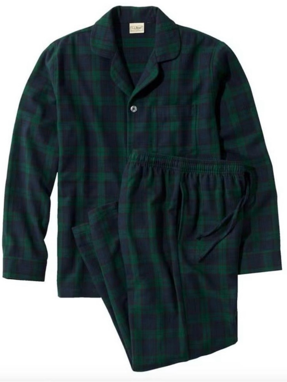 L.L.Bean Women’s Scotch Plaid Flannel PJ Set Black Watch NWT Winter Christmas
